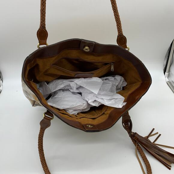 Patricia Nash Leather Handbags Cameley Tote Brown European Map - Picture 9 of 12